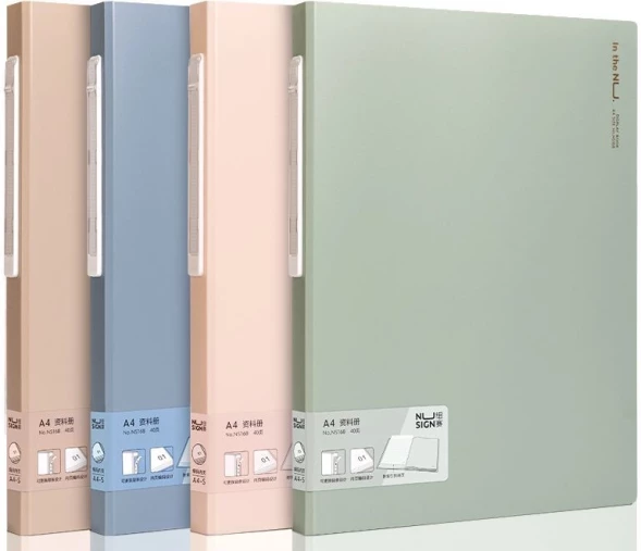 Папка с 40 прозр.вклад. Deli Nusign NS168 A4 пластик ассорти