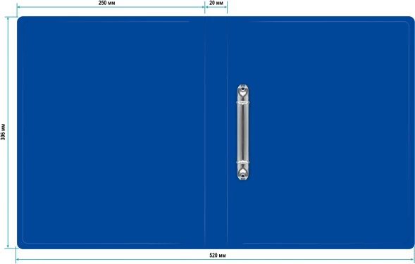 Папка на 2-х кольцах Silwerhof Eco A4 пластик 0.5мм кор.18мм синий
