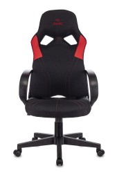 Кресло игровое Zombie RUNNER черный/красный ткань/эко.кожа крестов. пластик