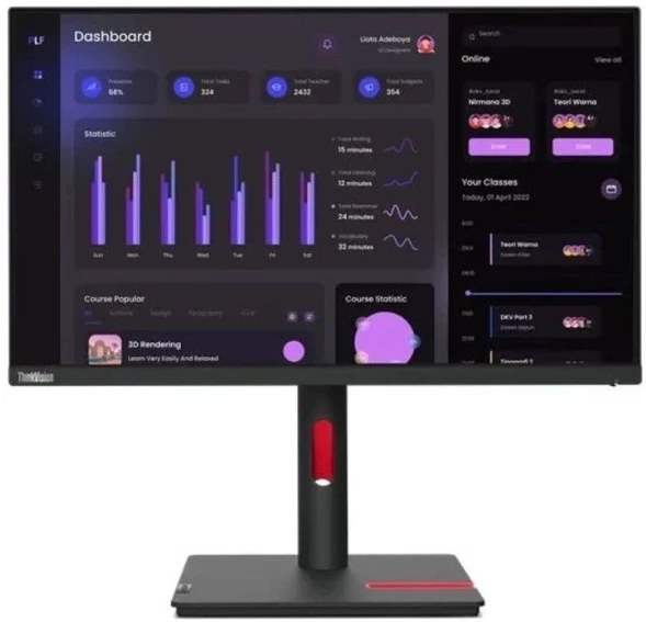 Монитор Lenovo 23.8&amp;quot; ThinkVision T24i-30 черный IPS LED 4ms 16:9 HDMI матовая HAS Piv 250cd 178гр/178гр 1920x1080 60Hz VGA DP FHD USB 5.4кг