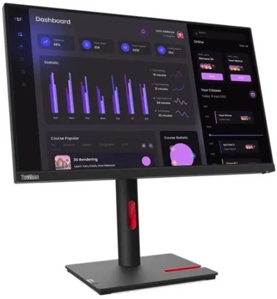 Монитор Lenovo 23.8&amp;quot; ThinkVision T24i-30 черный IPS LED 4ms 16:9 HDMI матовая HAS Piv 250cd 178гр/178гр 1920x1080 60Hz VGA DP FHD USB 5.4кг