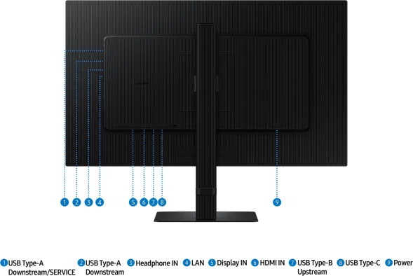 Монитор Samsung 27&amp;quot; ViewFinity S8 S27D804UAIXCI черный IPS LED 5ms 16:9 HDMI матовая HAS Piv 1000:1 350cd 178гр/178гр 3840x2160 60Hz DP 4K USB 6.1кг