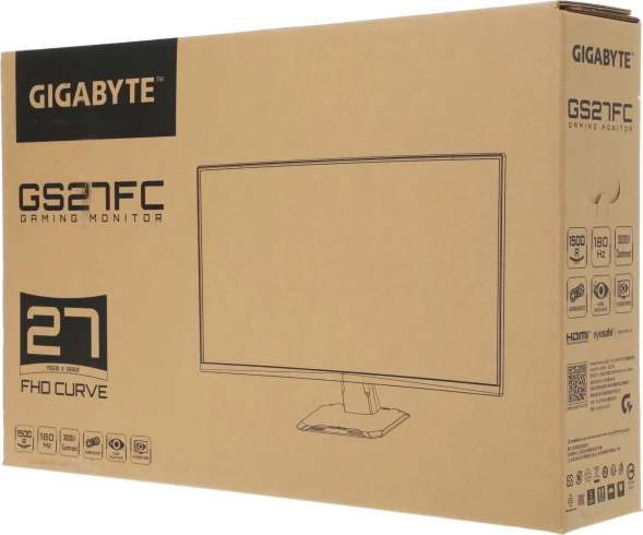 Монитор Gigabyte 27&amp;quot; GS27FC черный VA LED 16:9 HDMI полуматовая 3000:1 250cd 178гр/178гр 1920x1080 180Hz FreeSync Premium DP FHD 4.53кг