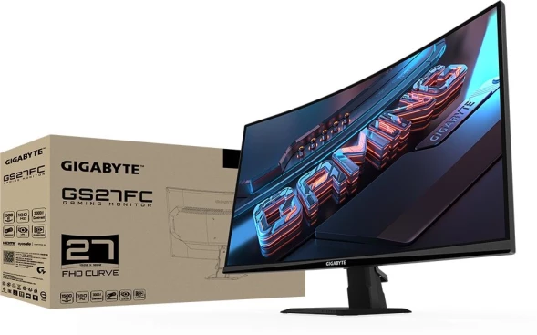 Монитор Gigabyte 27&amp;quot; GS27FC черный VA LED 16:9 HDMI полуматовая 3000:1 250cd 178гр/178гр 1920x1080 180Hz FreeSync Premium DP FHD 4.53кг