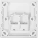Панель Suprlan 10-0334-1 лицевая со шторкой 80x80 2xKeystone ABS пластик белый