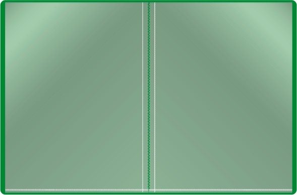 Папка с 10 прозр.вклад. Бюрократ -BPV10GRN A4 пластик 0.6мм торц.карм с бум. встав зеленый