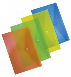 Конверт на кнопке Бюрократ -PK803TCLEAR A4 пластик 0.15мм прозрачный