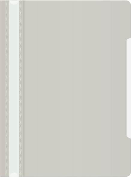 Папка-скоросшиватель Бюрократ -PS20GREY A4 прозрач.верх.лист пластик серый 0.12/0.16
