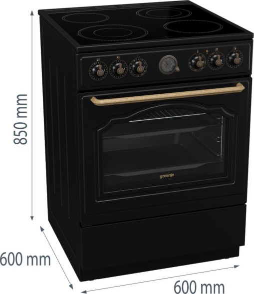 Плита Электрическая Gorenje GECS6B71CLB черный стеклокерамика (без крышки)