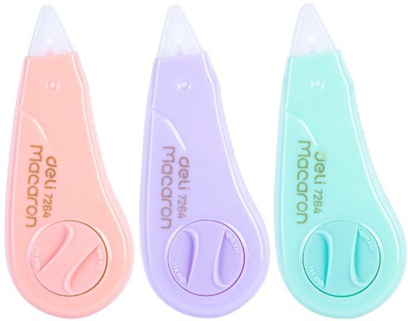 Лента коррект. Deli E7264 ассорти корпус белый блистер