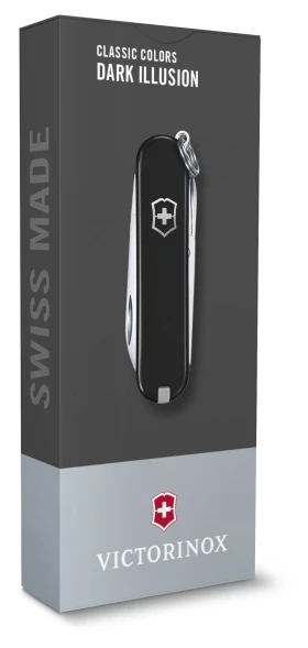 Нож перочинный Victorinox Classic SD Dark Illusion (0.6223.3G) 58мм 7функц. черный подар.коробка