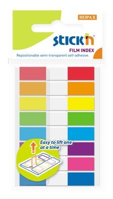 Закладки самокл. пластиковые Stick`n 26074 45x8мм 8цв.в упак. 20лист Z-сложения