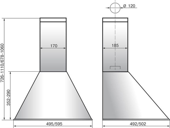 Вытяжка каминная Elikor Эпсилон 50П-430-П3Л черный/золотистый управление: ползунковое (1 мотор)
