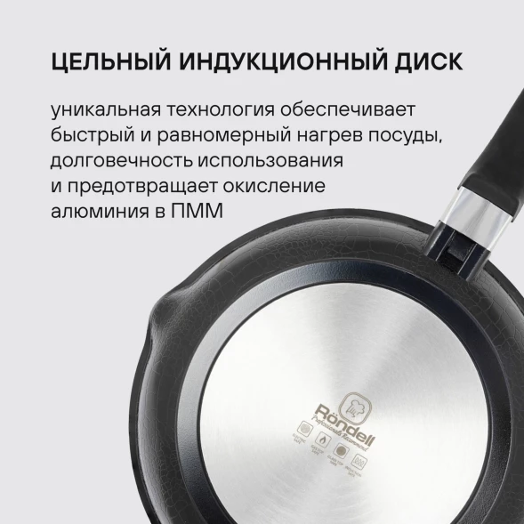 Сковорода Rondell Escurion RDA-868 круглая 28см покрытие: Xylan Plus ручка съемная (без крышки) черный