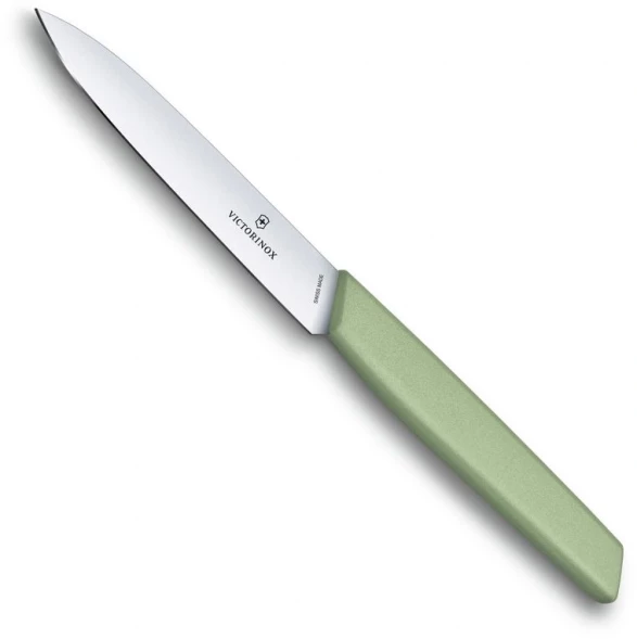 Нож кухонный Victorinox Swiss Modern (6.9006.1042) стальной универсальный лезв.100мм прямая заточка зеленый