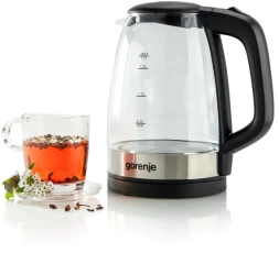 Чайник электрический Gorenje K17BKS 1.7л. 2200Вт черный корпус: стекло/металл/пластик