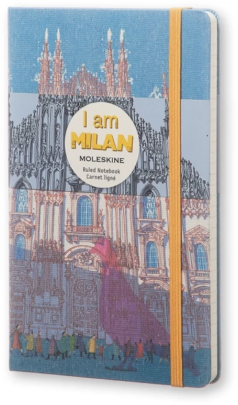 Блокнот Moleskine LIMITED EDITION I AM MILAN LEQP060IAMI Large 130х210мм 240стр. слоновая кость страницы линейка твердая обложка белый