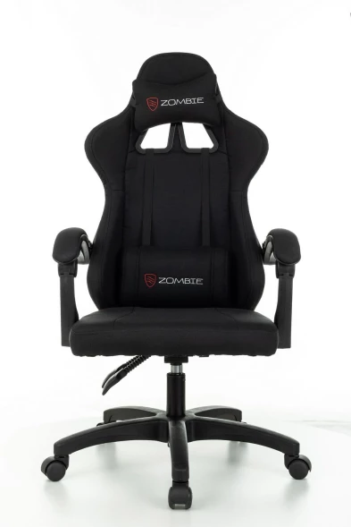 Кресло игровое Zombie Rudger черный с подголов. крестов. пластик