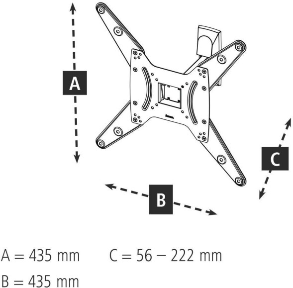 Кронштейн для телевизора Hama 00220823 черный 32&amp;quot;-65&amp;quot; макс.20кг настенный поворот и наклон