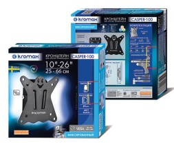 Кронштейн для телевизора Kromax CASPER-100 черный 10&amp;quot;-32&amp;quot; макс.25кг настенный фиксированный