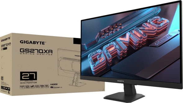 Монитор Gigabyte 27&amp;quot; GS27QXA черный IPS LED 16:9 HDMI матовая 1000:1 350cd 178гр/178гр 2560x1440 240Hz FreeSync Premium DP 2K USB 5.11кг