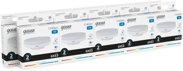 Лампа светодиодная Gauss Elementary 83835 15Вт цок.:GX53 таблетка 180B св.свеч.бел.хол. (упак.:10шт)