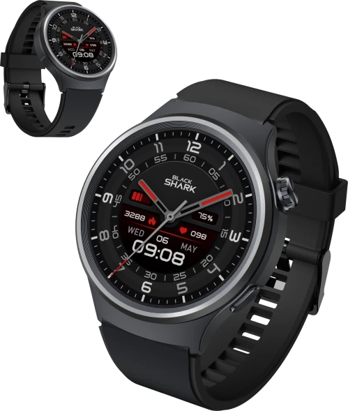 Смарт-часы Black Shark BS-W2404 (A3) 46мм 1.53&amp;quot; TFT корп.черный рем.черный разм.брасл.:150-215мм (6977541630222)