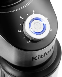 Кофемолка Kitfort КТ-744 сист.помол.:жернова вместим.:160гр черный