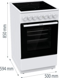 Плита Электрическая Gorenje GEC5B41WG белый стеклокерамика (без крышки)