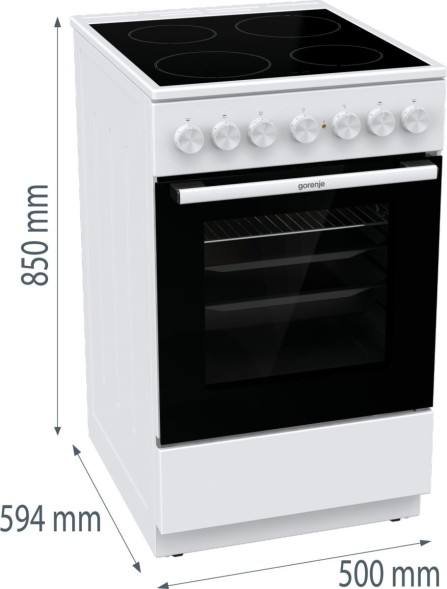 Плита Электрическая Gorenje GEC5B41WG белый стеклокерамика (без крышки)