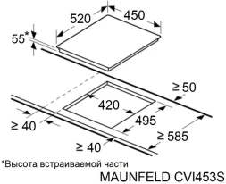 Индукционная варочная поверхность Maunfeld CVI453SBWH Inverter белый