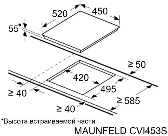 Индукционная варочная поверхность Maunfeld CVI453SBWH Inverter белый