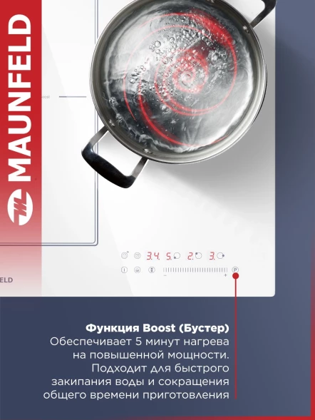Индукционная варочная поверхность Maunfeld CVI453SBWH Inverter белый