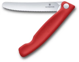 Нож кухонный Victorinox Swiss Classic 6.7831.FC1 стальной столовый для овощей лезв.110мм серрейт. заточка красный карт.коробка