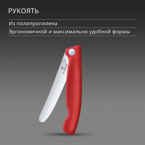 Нож кухонный Victorinox Swiss Classic 6.7831.FC1 стальной столовый для овощей лезв.110мм серрейт. заточка красный карт.коробка