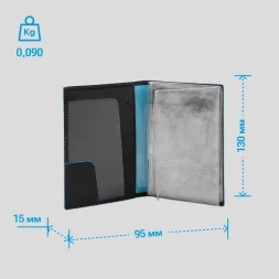 Обложка для документов Piquadro Blue Square PP5256B2/N черный натур.кожа