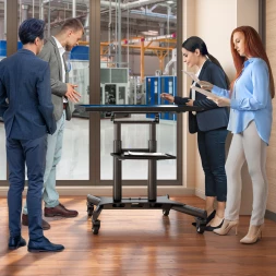 Стойка для телевизора Onkron TS1380 черный 50"-83" макс.70кг напольный мобильный