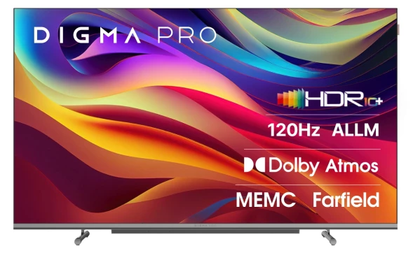 Телевизор OLED Digma Pro 65&amp;quot; OLED 65M Google TV Frameless черный/серебристый 4K Ultra HD 120Hz DVB-T DVB-T2 DVB-C DVB-S DVB-S2 USB WiFi Smart TV