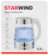 Чайник электрический Starwind SKG2011 1.7л. 2200Вт белый/серебристый корпус: стекло/металл/пластик