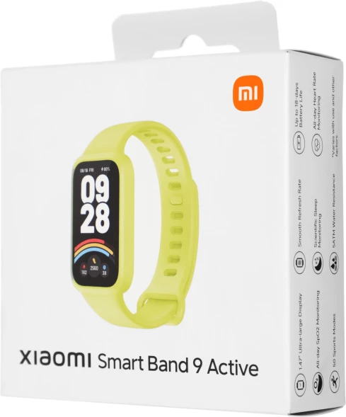 Фитнес-трекер Xiaomi Smart Band 9 Active TFT корп.:зеленый рем.:зеленый (BHR08L1GL)