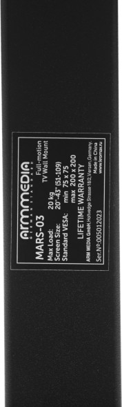 Кронштейн для телевизора Arm Media MARS-3 черный 20&amp;quot;-43&amp;quot; макс.20кг настенный поворот и наклон