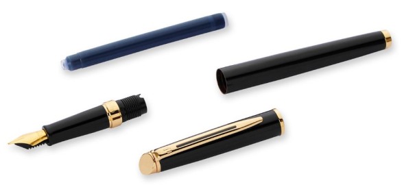 Ручка перьев. Waterman Hemisphere (CWS0920710) Matte Black GT F сталь нержавеющая подар.кор.