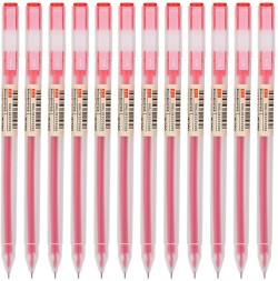 Ручка гелев. Deli A119-RD прозрачный красн. черн. линия 0.5мм