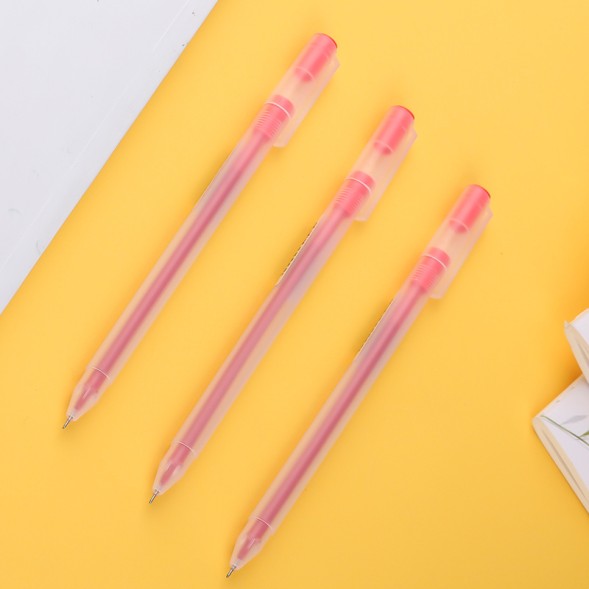 Ручка гелев. Deli A119-RD прозрачный красн. черн. линия 0.5мм