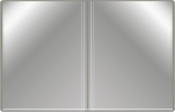 Папка с 60 прозр.вклад. Бюрократ -BPV60GREY A4 пластик 0.7мм торц.карм с бум. встав серый