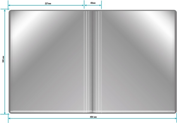 Папка с 60 прозр.вклад. Бюрократ -BPV60GREY A4 пластик 0.7мм торц.карм с бум. встав серый