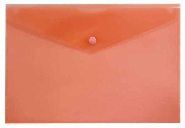 Конверт на кнопке Бюрократ -PK803TRED A4 пластик 0.15мм красный