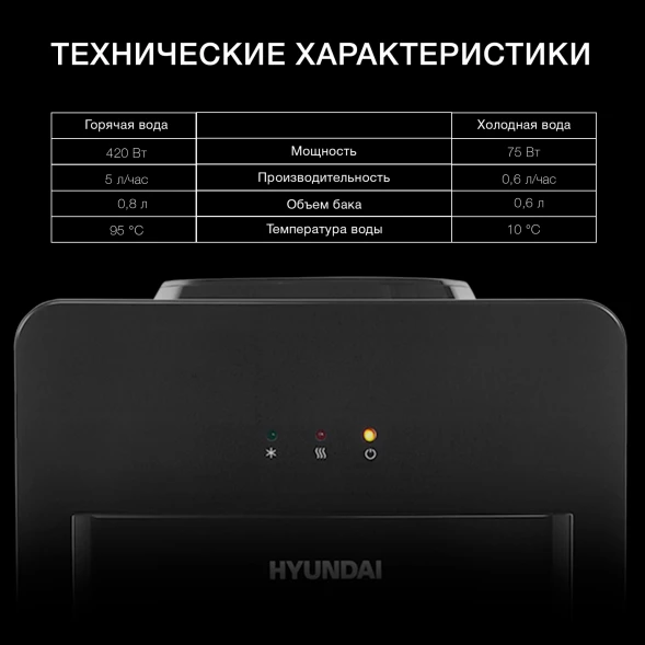 Кулер Hyundai H-WD1342E напольный электронный черный