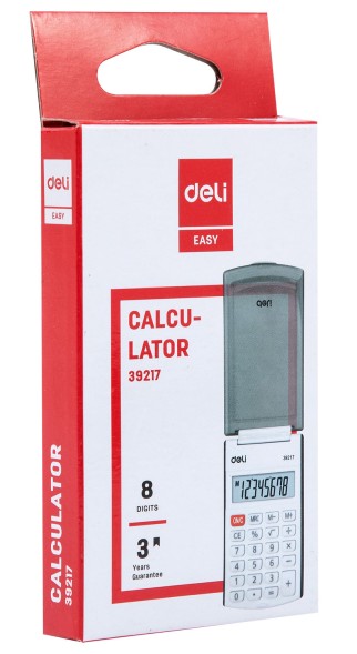 Калькулятор карманный Deli E39217/BLACK черный 8-разр.