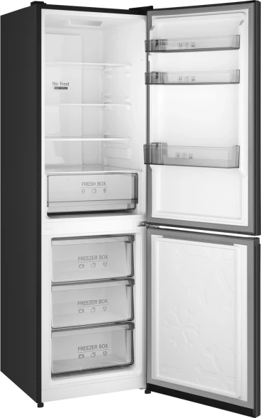 Холодильник Weissgauff WRK 185 Total NoFrost Inverter Black Inox 2-хкамерн. черная сталь инвертер